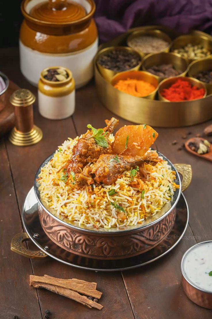 Chicken Biryani closeup detail 1